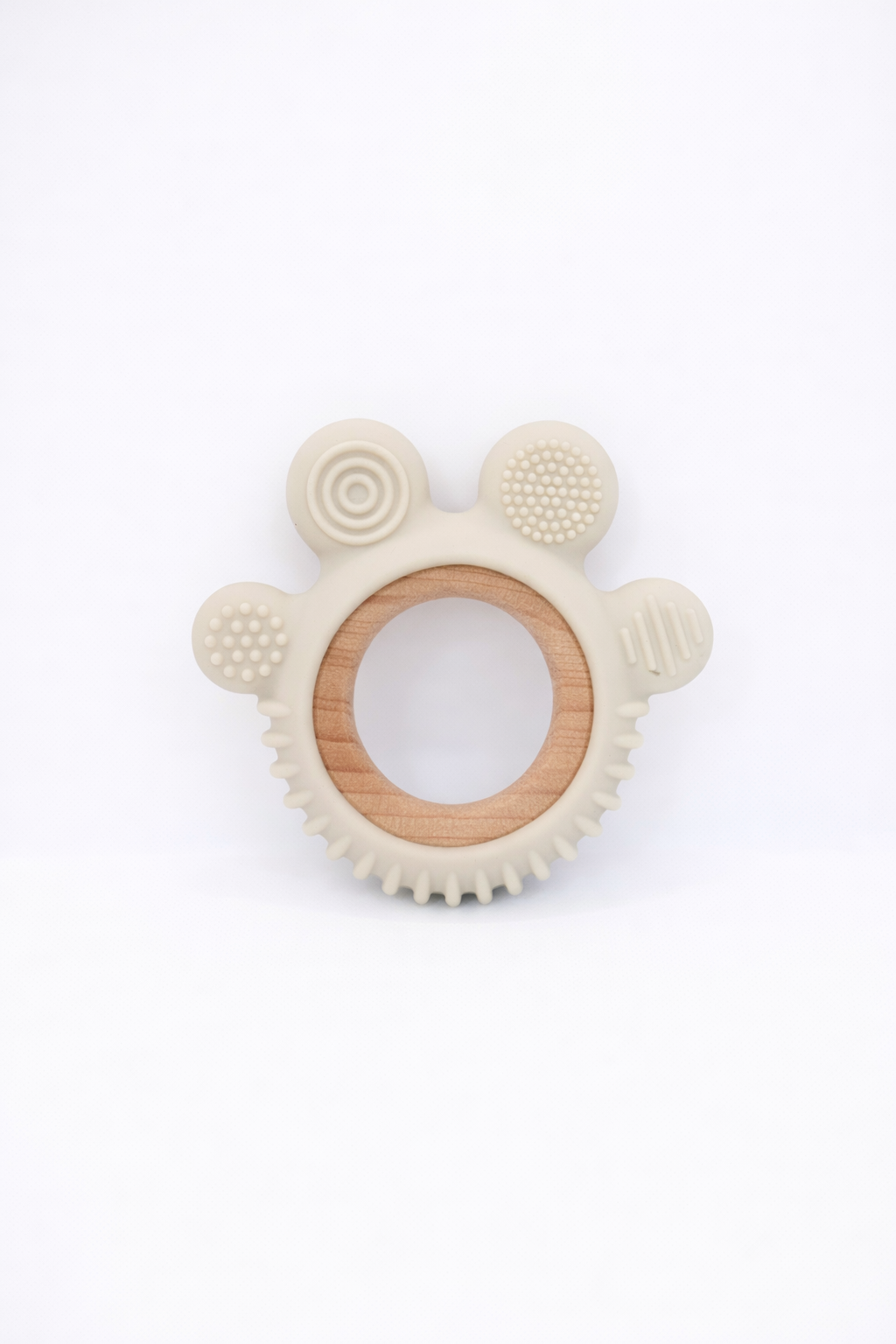 Silicone & Wooden Textured Teething Ring