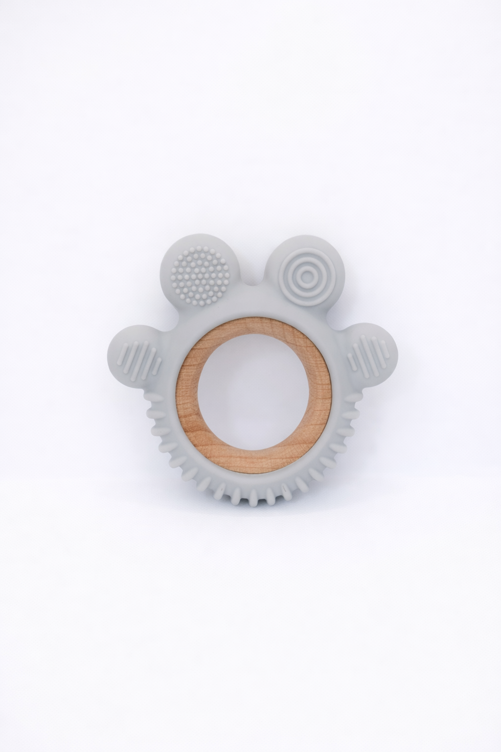 Silicone & Wooden Textured Teething Ring