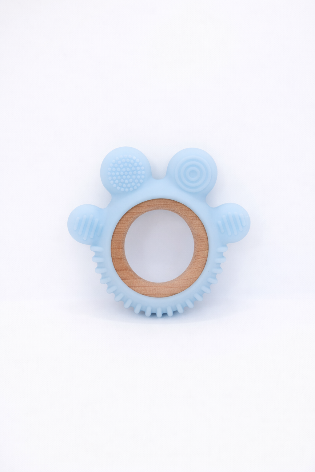 Silicone & Wooden Textured Teething Ring